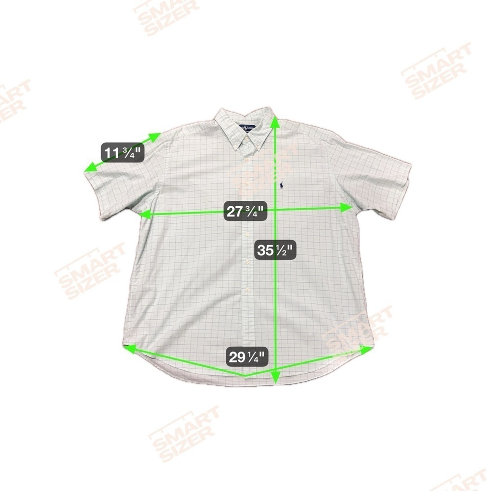 Ralph Lauren Blake 100% Cotton Short Sleeve Shirt Light Green Plaid Size XXL - Picture 3 of 8